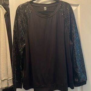 Sequin Sleeve Top
